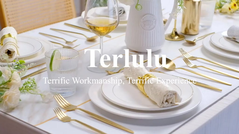 Belifou Kit 24 Jogo De Talheres Inoxidável Suprimentos Cozinha Talheres Dourados Talheres