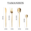 Belifou Kit 24 Jogo De Talheres Inoxidável Suprimentos Cozinha Talheres Dourados Talheres