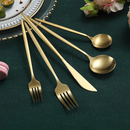 Belifou Kit 24 Jogo De Talheres Inoxidável Suprimentos Cozinha Talheres Dourados Talheres