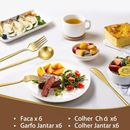 Belifou Kit 24 Jogo De Talheres Inoxidável Suprimentos Cozinha Talheres Dourados Talheres