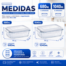 Kit 10 ou 5 Potes Vidro Hermético 1040ml Retangular 4 Travas Marmita Premium