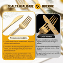 Belifou Kit 24 Jogo De Talheres Inoxidável Suprimentos Cozinha Talheres Dourados Talheres