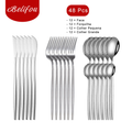 Belifou Kit 24 Jogo De Talheres Inoxidável Suprimentos Cozinha Talheres Dourados Talheres