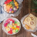 KIT De 100 á 300 Tampas De Plástico Descartável Para Alimento Com 100 Ate 300 Unidades