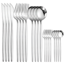 Belifou Kit 24 Jogo De Talheres Inoxidável Suprimentos Cozinha Talheres Dourados Talheres